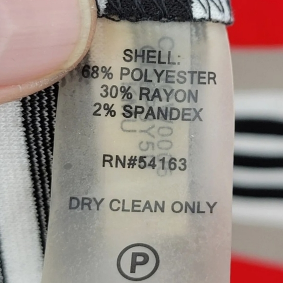 Calvin Klein Dress Womens sz 14 Red Tan Black Stripe Sleeveless Sheath - Picture 7 of 7